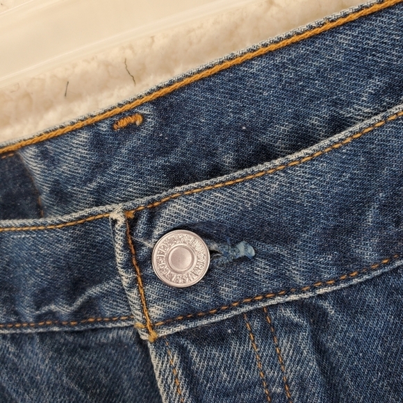 Vtg Levis 501 Jeans Mens 42x30 Blue Hi Rise Wide Leg Buttonfly USA 90s (40x30) - Picture 10 of 15